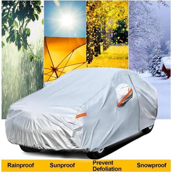 Car Cover for Automobiles All Weather Waterproof with Lock and Zipper - Picture 5 of 7